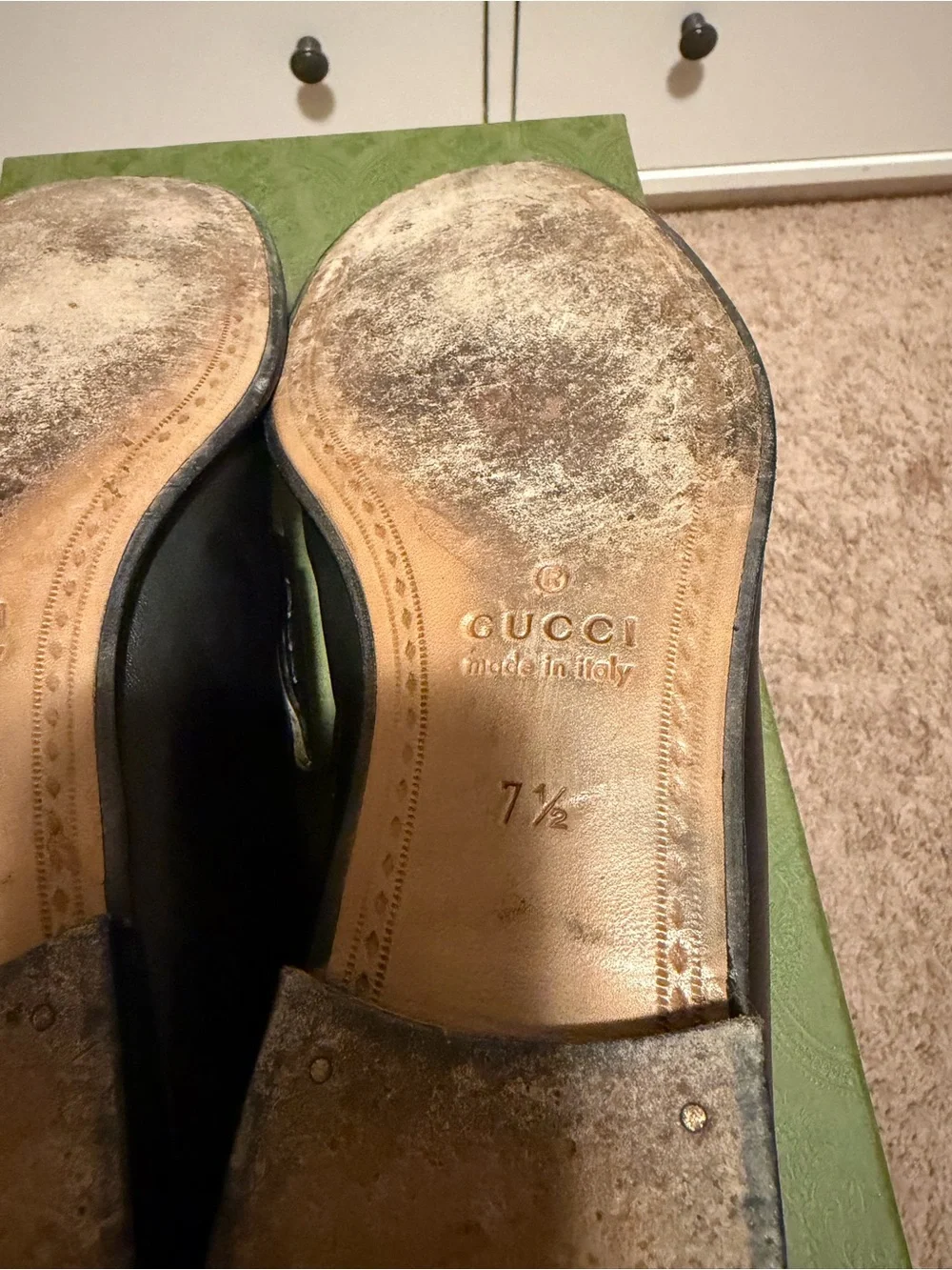 Gucci Two-Tone White & Black Leather Horsebit Loafers